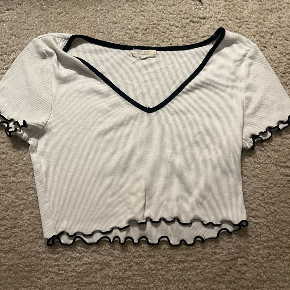 Heart and Hips White Cropped Tee